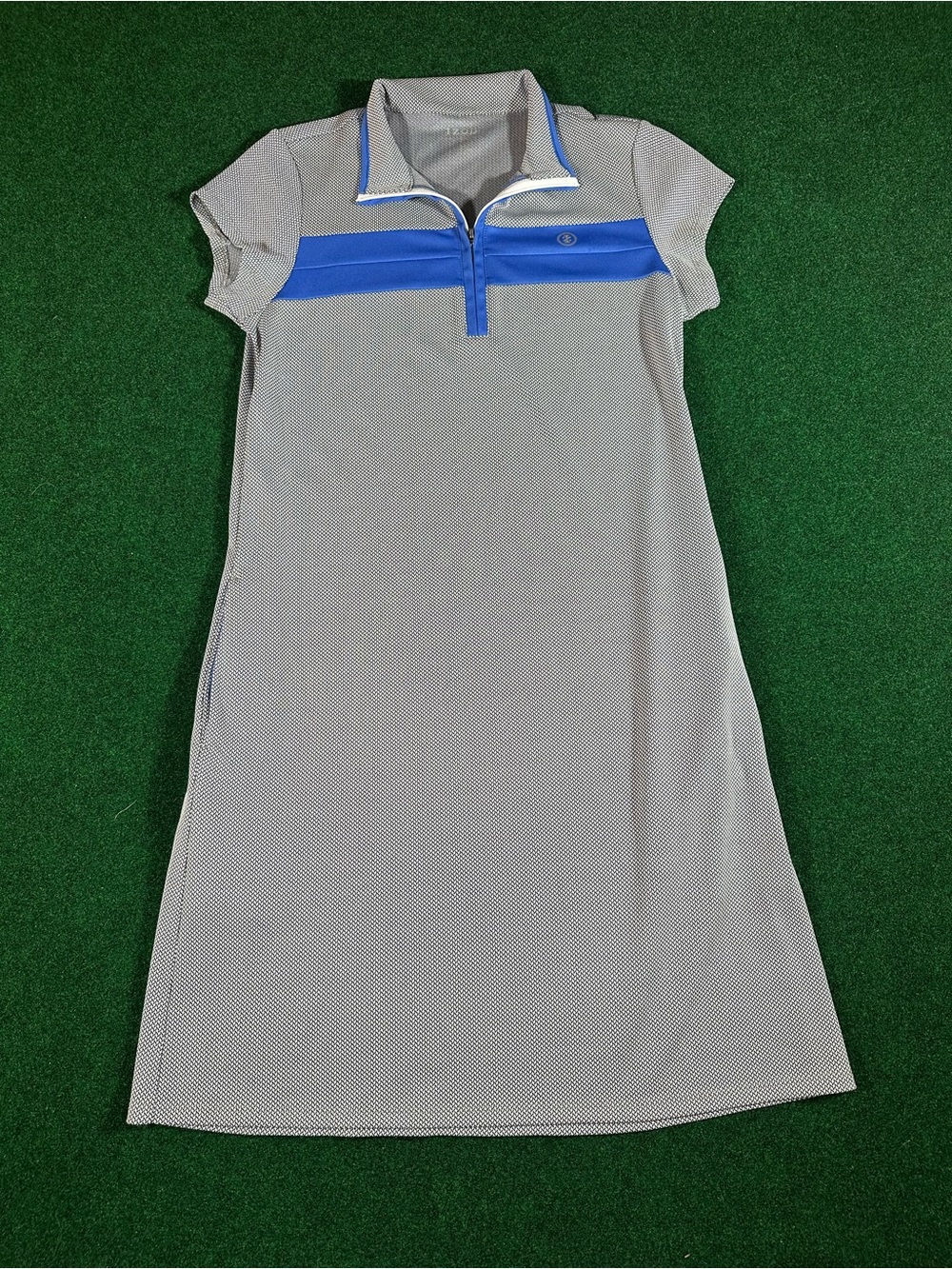 Women's Polo Dress with Blue Chest Stripe